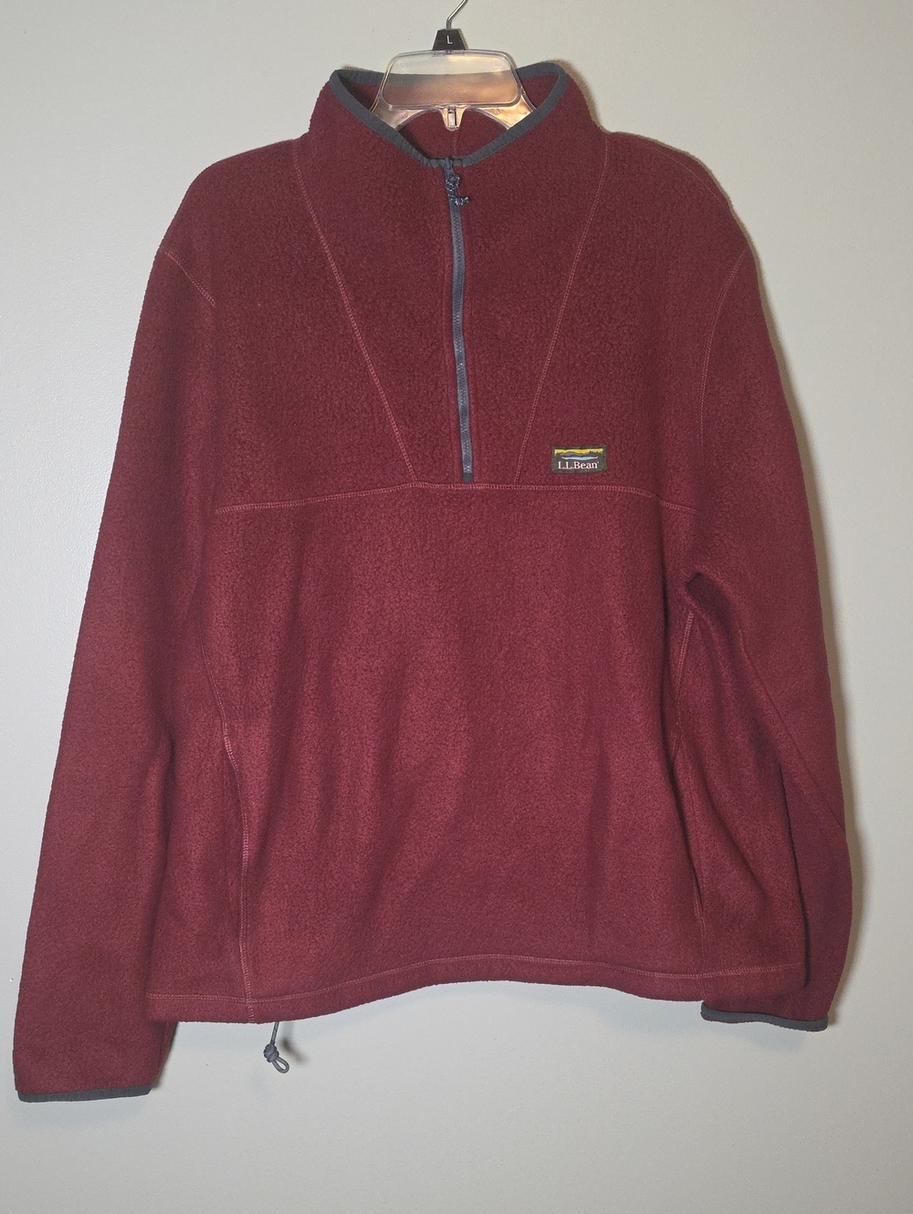 L.L. Bean Men's Maroon Half-Zip Fleece Pullover